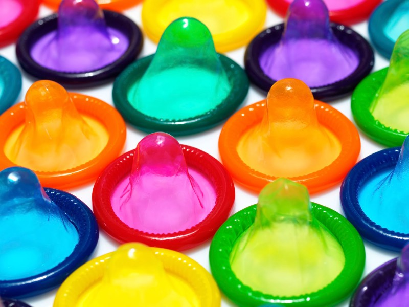 Condoms of different colors for safe sex blog from Condom Sense adult store