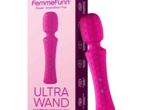 Vvole FemmeFunn Ultra Wand Rechargeable Flexible Textured Silicone Vibrator Pink (Part No. FF-1024-01)