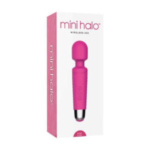 Thank Me Now Mini Halo Wireless Wand 20X Silicone Pink * Compact Vibrator with 20 Vibration Patterns