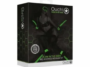 Shots America LLC Ouch! Glow in the Dark Bed Bindings Restraint Kit Neon Green