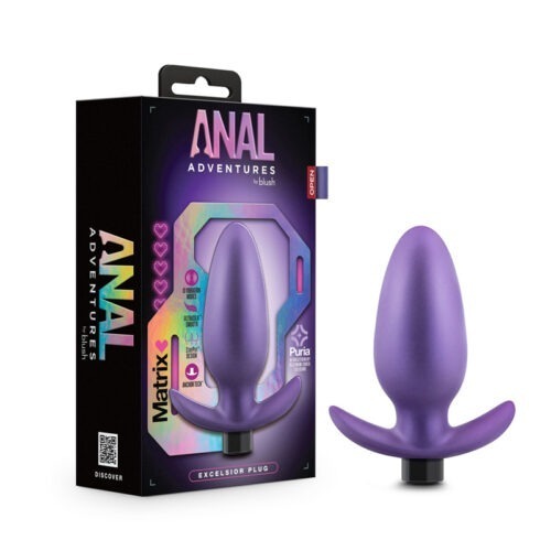 Blush Anal Adventures Matrix Excelsior Plug Astro Violet - Rechargeable Vibrating Anal Plug with 10 Settings and UltraSilk Finish