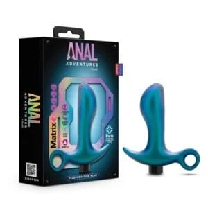 Blush Anal Adventures Matrix Teleportation Plug Lunar Blue – Rechargeable Vibrating Anal Toy with 10 Settings and