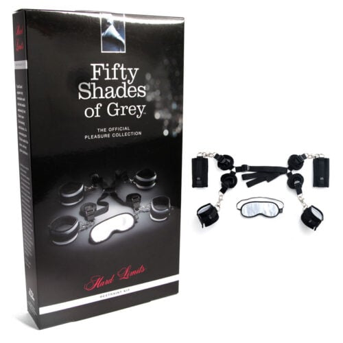 LoveHoney Fifty Shades of Grey Hard Limits Restraint Kit - Black/Silver (Part No. FS-40185)