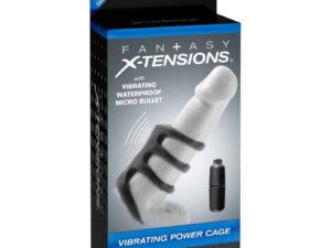 Pipedream Fantasy X-tensions Vibrating Power Cage Black Erection Enhancer with Internal Micro Vibe