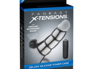 Pipedream Fantasy X-tensions Vibrating Deluxe Silicone Power Cage Black