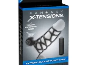 Pipedream Fantasy X-tensions Vibrating Extreme Silicone Power Cage – Black