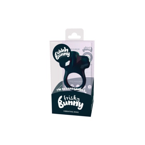 Savvy Co. VeDO Frisky Bunny Rechargeable Vibrating Cock Ring - Black Pearl