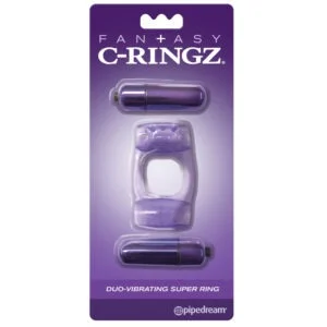 Pipedream Fantasy C-Ringz Duo-Vibrating Super Ring with Dual Bullets – Purple