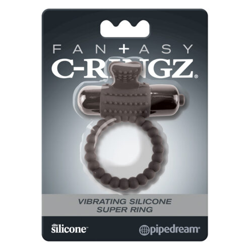 Pipedream Fantasy C-Ringz Vibrating Silicone Super Ring with Bullet - Black (Part Number: PD5966-23)