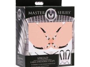 XR LLC Master Series Spread Labia Spreader Straps with Clamps – Adjustable Thigh and Labia Spreader for Sensory Play