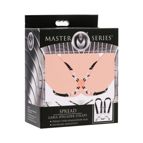 XR LLC Master Series Spread Labia Spreader Straps with Clamps - Adjustable Thigh and Labia Spreader for Sensory Play