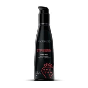 Wicked Aqua Strawberry Water-Based Lubricant 4 oz. by Wicked Sensual Care Collection