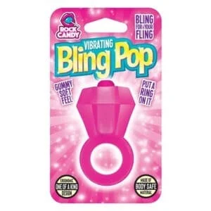 Rock Candy Bling Pop Ring in Pink Vibrating Cock and Clitoral Stimulation Ring