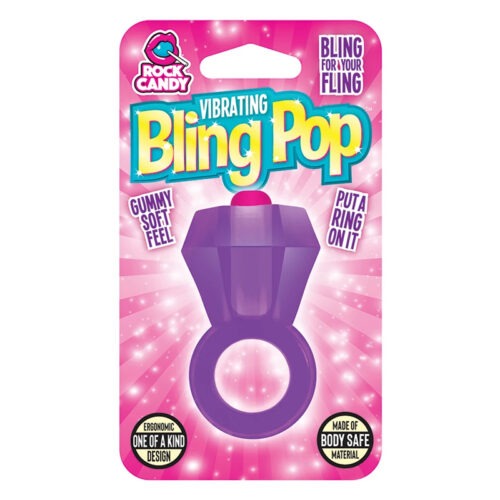 Rock Candy Bling Pop Ring in Purple * Vibrant Cock Ring with Clitoral and Perineum Stimulation
