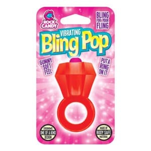 Rock Candy Bling Pop Red Cock Ring with Clitoral and Perineum Stimulation