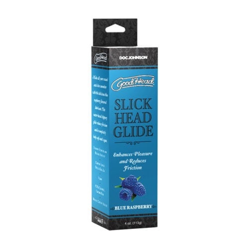 Doc Johnson GoodHead Slick Head Glide Blue Raspberry 4 oz. - Water-Based Lubricant with Flavor