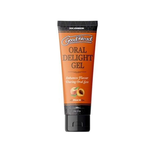Doc Johnson GoodHead Oral Delight Gel Peach - 4 oz. Edible Oral-Sex Enhancer