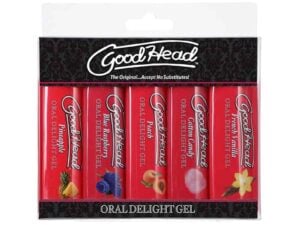 Doc Johnson GoodHead Oral Delight Gel 5-Pack * Edible Oral Sex Enhancer with Delicious Flavors