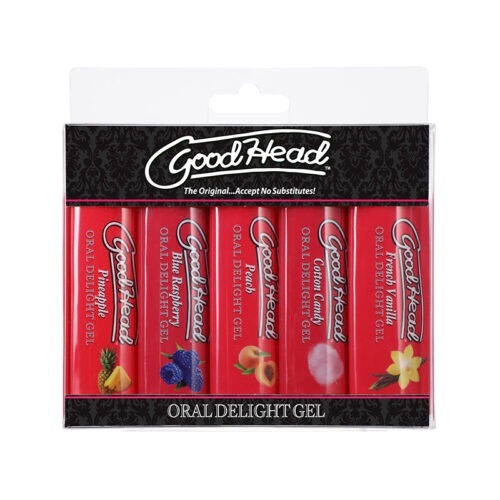 Doc Johnson GoodHead Oral Delight Gel 5-Pack * Edible Oral Sex Enhancer with Delicious Flavors