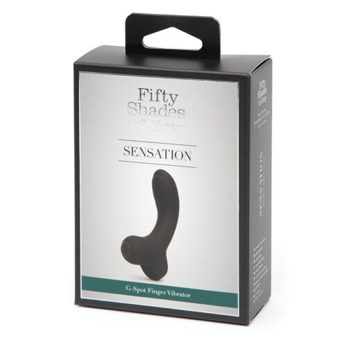 LoveHoney Fifty Shades of Grey Sensation Rechargeable Silicone G-Spot Finger Vibrator * Black