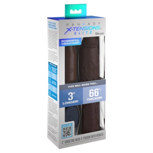 Pipedream Fantasy X-tensions Elite 9-inch Silicone Mega Extension Sleeve with 3-inch Vibrating Extender and Remote
