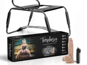 Blush Temptasia Surrender Sex Chair Black * Adjustable Pleasure Seat with Vibrating Dildo