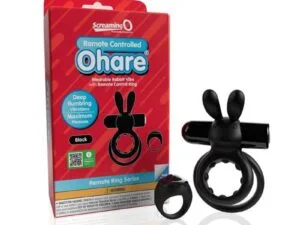 Screaming O Remote Controlled Ohare Vibrating Ring Black – Rechargeable Waterproof Bullet Vibe with Remote