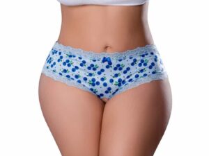 Magic Silk Sweet Treats Crotchless Boy Short with Lube * Blueberry Queen Size