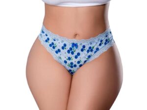 Magic Silk Sweet Treats Crotchless Thong with Lube - Blueberry Queen Size