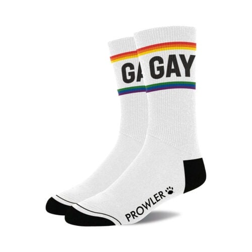 Simply Pleasure Ltd Prowler Gay Socks - Show Your Pride with Rainbow Stripes and Bold Statement