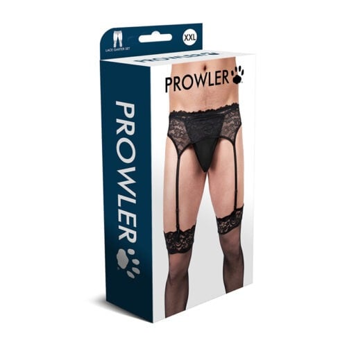 Simply Pleasure Ltd Prowler Lace Garter Set Black 2XL * Elegant and Adjustable for a Perfect Fit