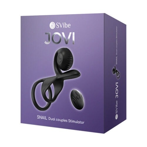 Amoreo Europe SL SVibe Snail Jovi Couples Ring Black Dual Motor Waterproof Pleasure Ring with Remote Control