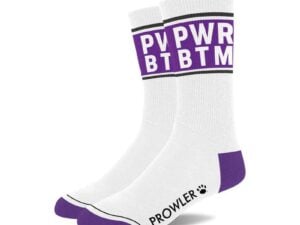 Simply Pleasure Ltd Prowler Power BTM Socks - Classic White with Purple Accents