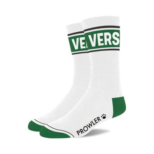 Simply Pleasure Ltd Prowler Vers Socks - Comfortable White Socks with Green Tips and Logo