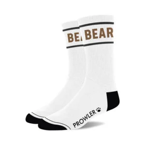 Simply Pleasure Ltd Prowler RED Bear Socks - Comfortable White Athletic & Casual Socks with Black Stripe