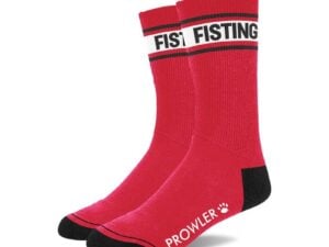 Simply Pleasure Ltd Prowler RED Fisting Socks – Bold Cotton Blend Crew Socks with Fisting Design