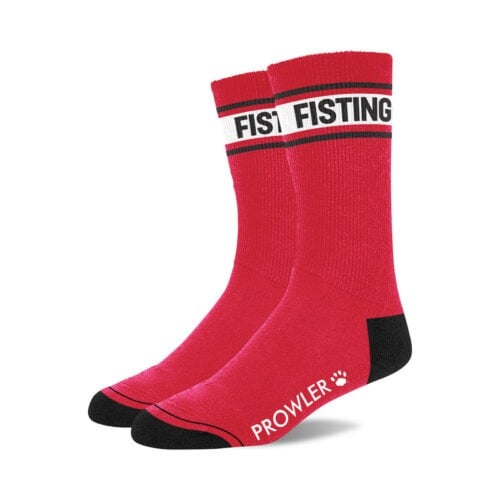 Simply Pleasure Ltd Prowler RED Fisting Socks - Bold Cotton Blend Crew Socks with Fisting Design