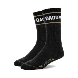Simply Pleasure Ltd Prowler RED Daddy Socks - Comfortable Cotton Blend with Bold Logo and Statement