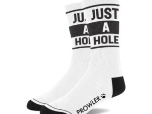 Simply Pleasure Ltd Prowler RED Just A Hole Socks - Comfortable Unisex Crew Socks with Logo and Stripes