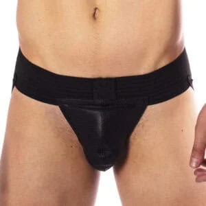 Simply Pleasure Ltd Prowler RED Hole Punch Jock Black Large - Comfortable and Supportive Men's Underwear