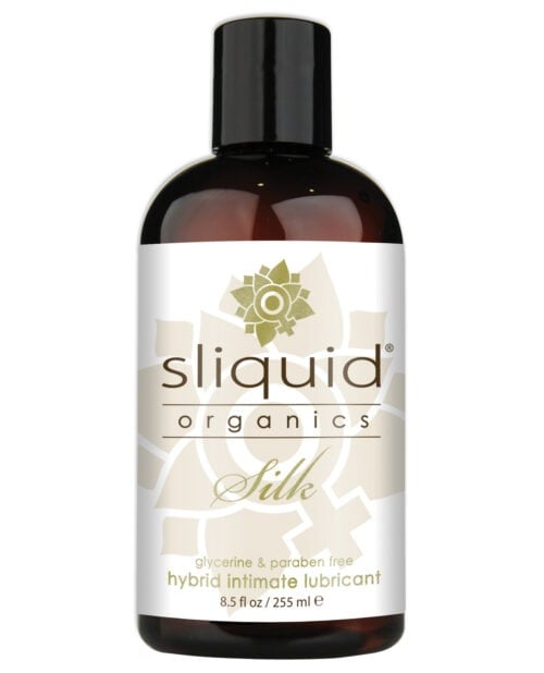 Sliquid Organics Silk Lubricant - 8.5 oz | Water & Silicone Hybrid Organic Personal Lubricant by Sliquid