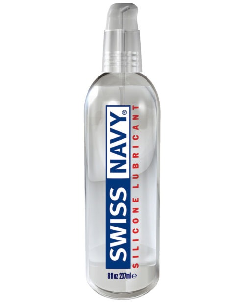 Swiss Navy Lube Silicone - 8 oz Premium Personal Lubricant for Sensitive Tissues and Intimate Comfort