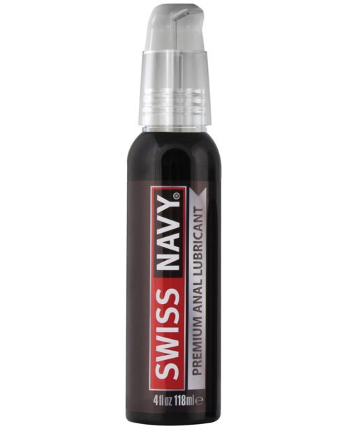 Swiss Navy Silicone Based Anal Lubricant - 4 oz | Long-Lasting, Silky Smooth Formula with Clove Oil