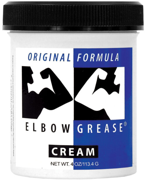 Elbow Grease Original Cream - 4 oz Jar | Premium Water-Based Lubricant for Couples and Kink Activities