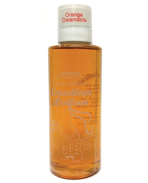 Emotion Lotion Orange Creamsicle – Tasty Warming Massage Oil with Suction Cup for Sensual and Erotic Experiences