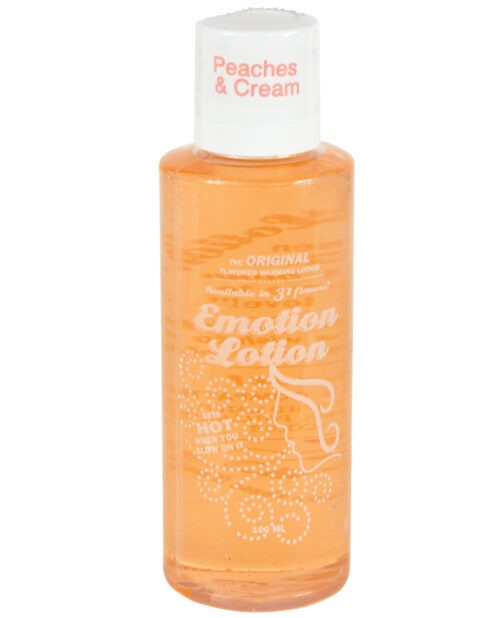 Emotion Lotion Peaches & Cream by E.L. Products Inc – Warming Massage Oil with Tasty Peaches & Cream Flavor