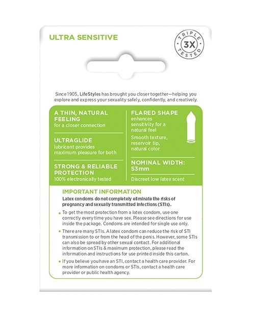 Lifestyles Ultra Sensitive Condoms – Box of 3 for Enhanced Sensation and Comfort - Image 6