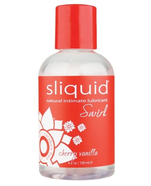 Sliquid Naturals Swirl Cherry Vanilla Lubricant - 4.2 oz Water-Based, Flavored, Glycerin and Paraben Free by Sliquid