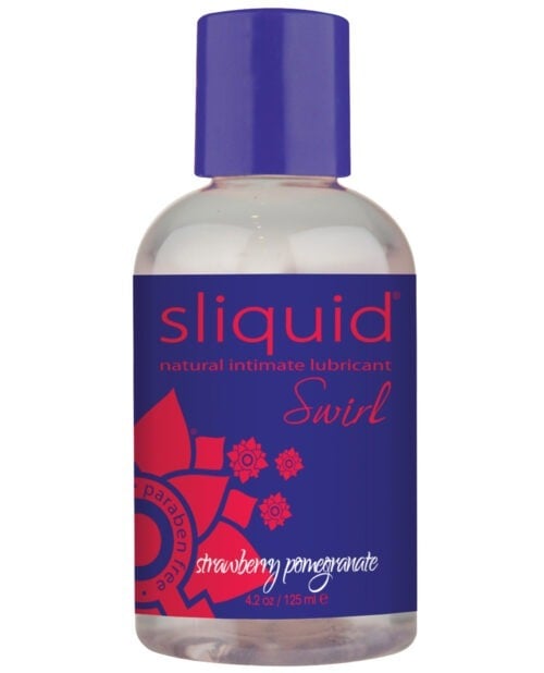Sliquid Naturals Swirl Strawberry Pomegranate Lubricant - 4.2 oz Water-Based, Flavored & Glycerin-Free