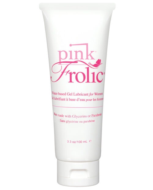 Pink Frolic Gel Lubricant by Empowered Products – 3.3 oz Water-Based, Glycerin-Free, Anti-Bacterial, Hypoallergenic, Silicone-Safe, Unscented Lubricant for Women
